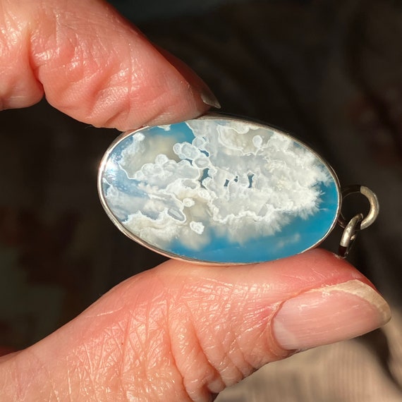 Plume Agate Pendant Cloud Agate Boho Jewelry Ster… - image 3