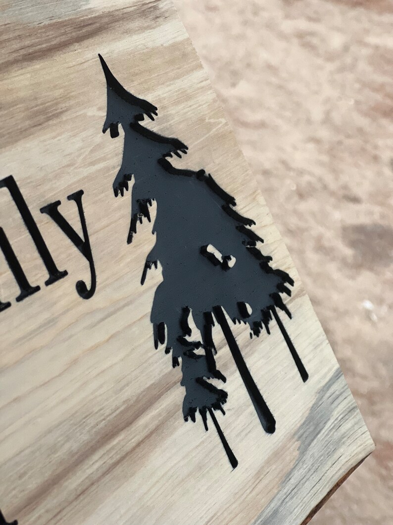 Picture Idea: Custom Reclaimed Live Edge Personalized Family Cabin Sign Lakehouse