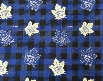Toronto Maple Leafs Plaid NHL 100% Cotton Fabric