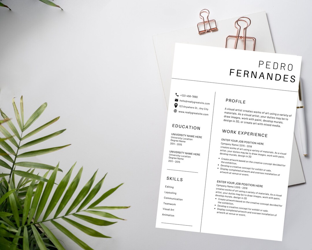 Printable Visual Artist Resume - Il 1080xN.5552661081 3j9v 