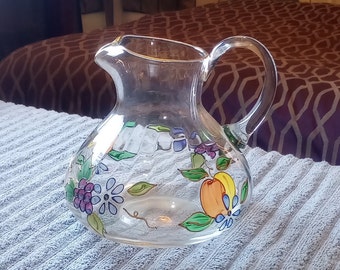 Vintage Romanian Lead Crystal Handcrafted Gold Trim Pitcher