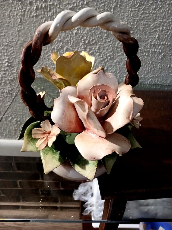 Vintage Capodimote Porcelain Flower Baskets - Etsy