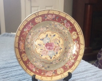 Orientalischer dekorativer 10-Zoll-Teller mit Goldbesatz