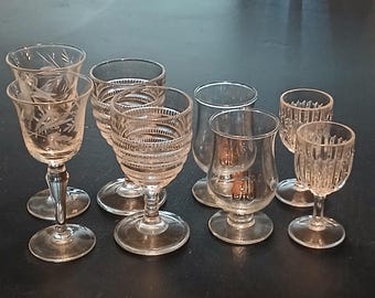 4 Different Set of Barware Mini Sot Glasses. Vintage/Collectible  Decor