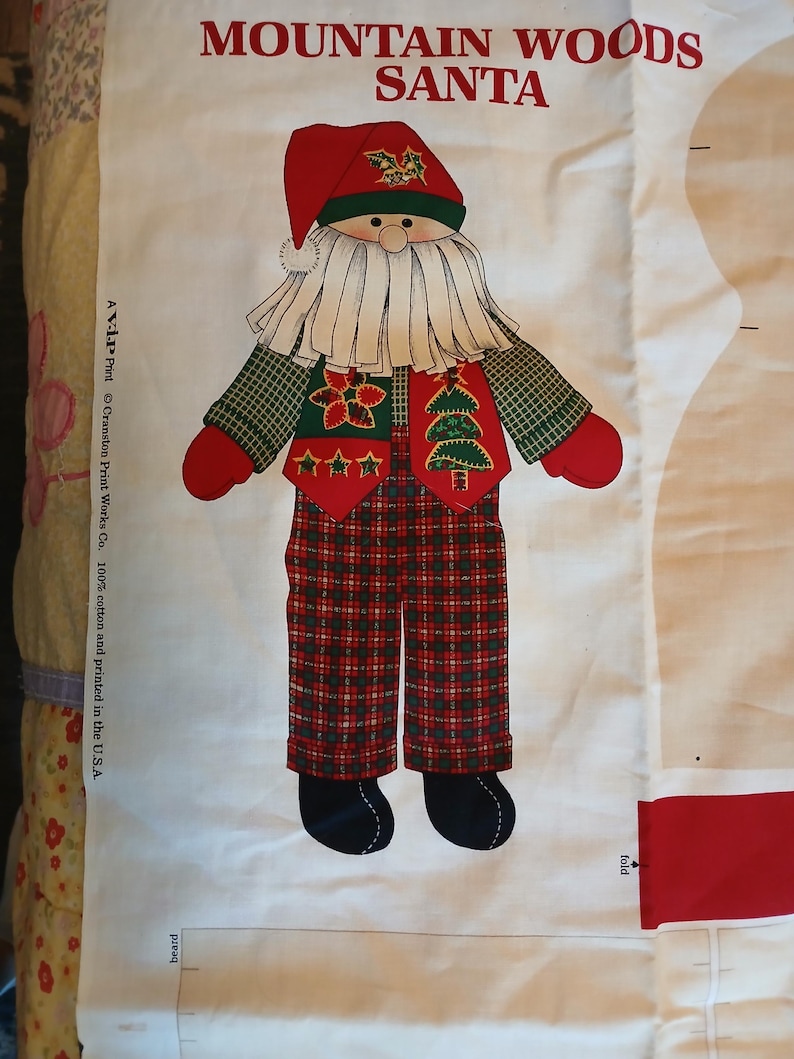 Red Mountain Woods, Santa Christmas Doll Fabric Kit and Instructions