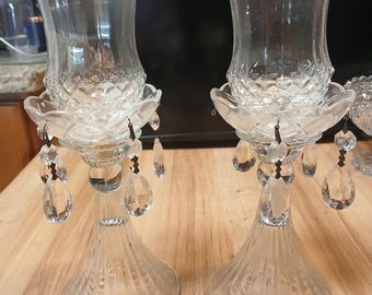 Votive  Crystal Candle Holder Set with  Wide Base/2 in 1 Style