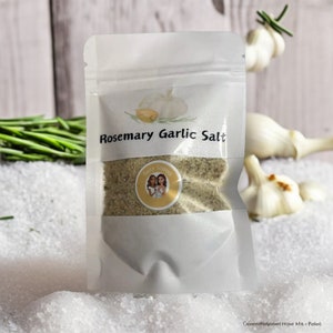 Gourmet, sel d'ail et de romarin de qualité supérieure, sel d'assaisonnement artisanal, sel de cuisine