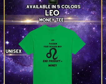 Leo Zodiac T-Shirt, Heavyweight Unisex Crewneck