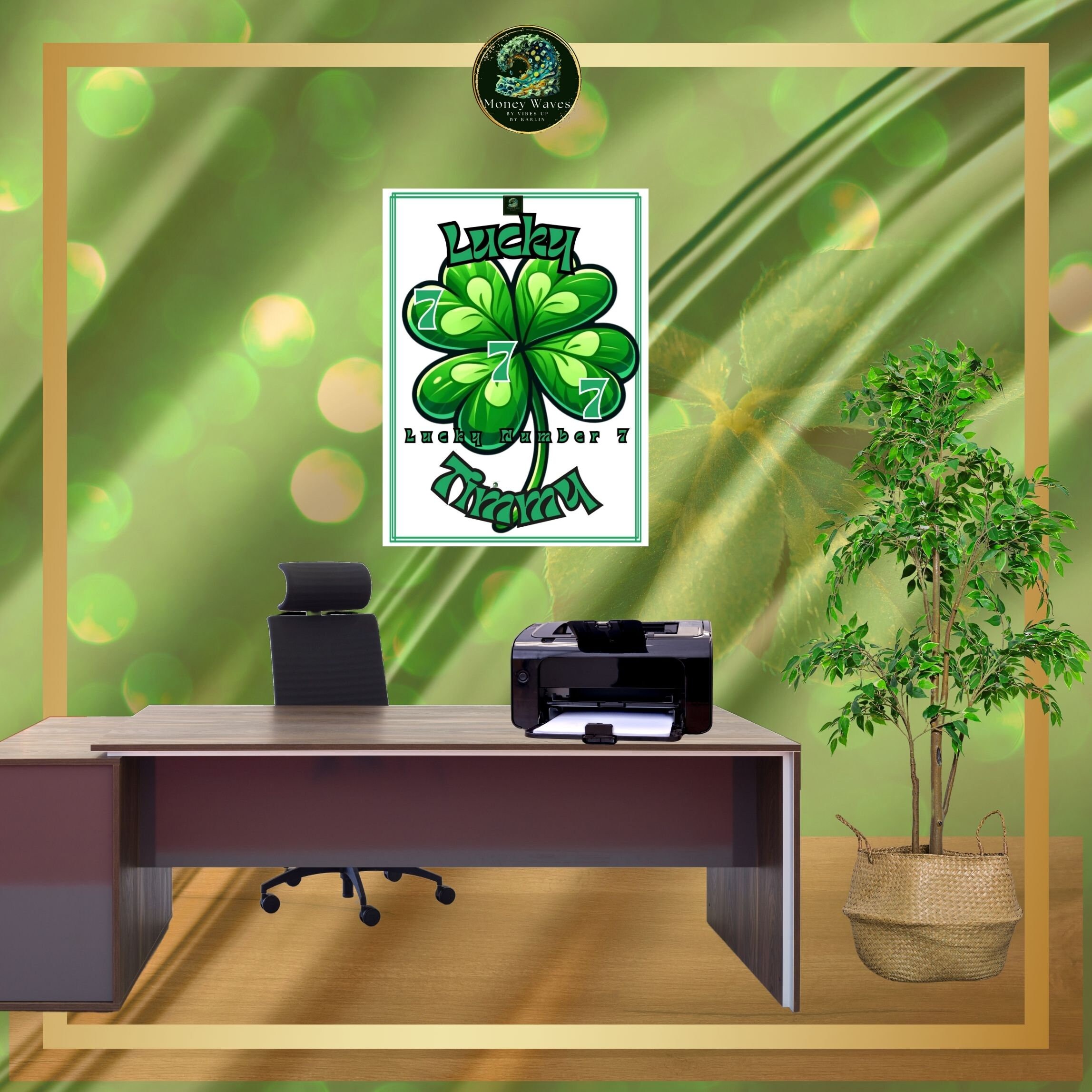 Personalized Lucky Number 7 Four Leaf Clover Poster (PDF) - Etsy