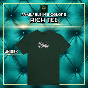 Rich T-shirt, Rich Tee, Rich Shirt, Minimalist Clothing, Minimalist T-shirt,Heavyweight Unisex Crewneck T-shirt