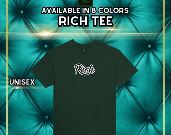 Minimalist 'Rich' Heavyweight Cotton Unisex T-Shirt