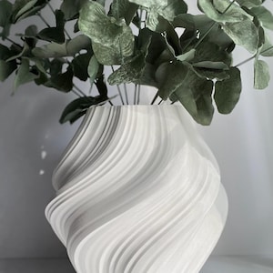 MULINELLO: White Vase · Light Grey Modern Vase · Ideal for Dried Flowers · Housewarming Gift · Organic