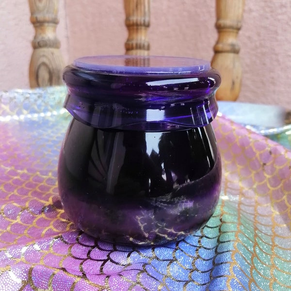 Amethyst Pudding Jewelry Stash Jar with Lid