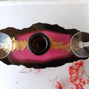 Resin Wine Glass Holder for 2 – Black Pink Gold Wine Butler, Wine Gift for Her, Housewarming or Wedding Gift, Champagne Glass Holder