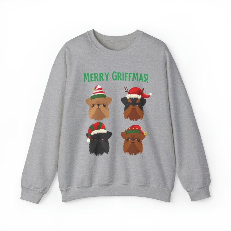 Merry Griffmas Brussels Griffon Crewneck Sweatshirt, Dog Lover Gift