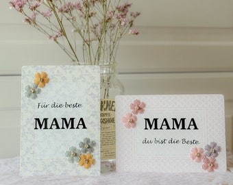 POSTCARD Mother's Day with 3D flowers and envelope included