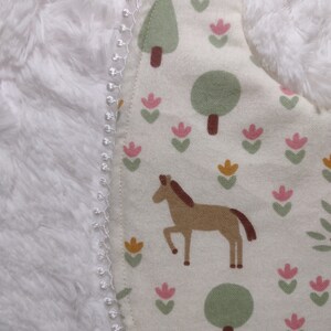 Stylish Horse & Floral Lace Baby Bib Drool Bib image 4