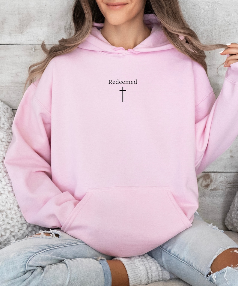 Christian Hoodie Cross Hoodie Minimalist Christian Merch Faith Hoodie