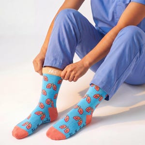 Lung Print Doctor Socks, Respiratory Therapist Gift, Funny Medical Socks for Nurses, Pulmonologist Socks, Healthcare Worker Socks