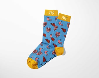 Gastrointestinal Crew Socks – Blue Medical Socks for GI Doctors, Nurses & Healthcare Professionals