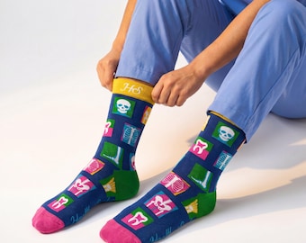 X-Ray Socks – Medical Socks with X-Ray Print for Radiologists, Medical Imaging Healthcare Professionals | Comfortable Work Socks