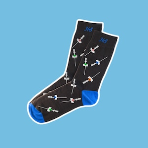 Venflon IV Print Socks for Nurses, Doctors, and Healthcare Professionals | Unique Medical Themed Gift and Comfort Wear