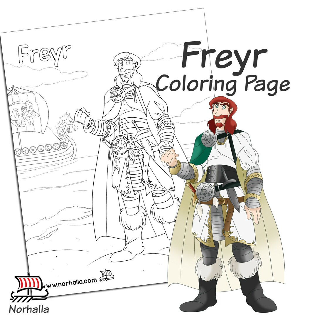 Freyr Norse God Coloring Page Digital Download for Print - Etsy