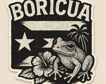 Adesivo Coqui da Bandeira Preta de Boricua – Porto Rico Digital PNG