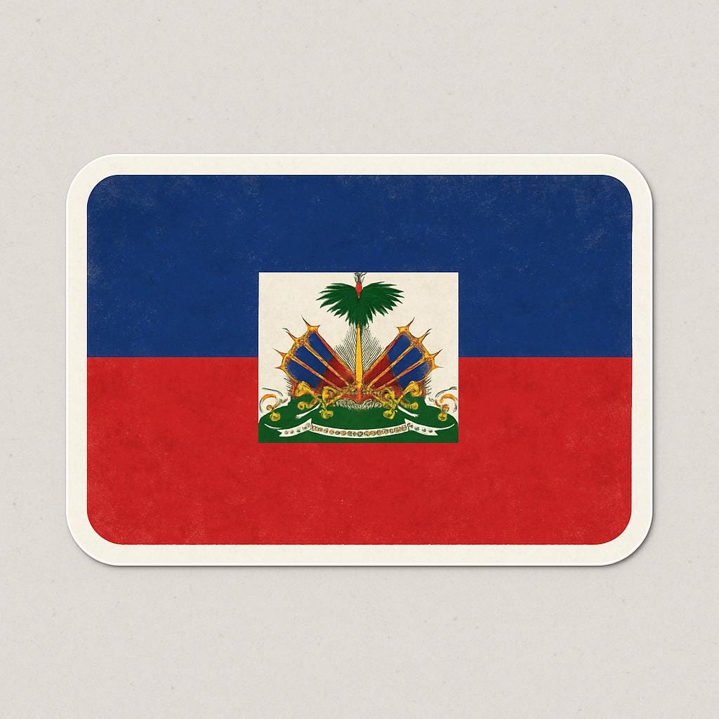 Adesivo de vinil com bandeira haitiana