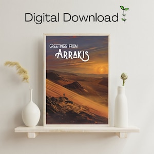 Greetings from Arrakis - Dune Digital Download Fantasy Wall Art - Frank Herbert - House Atreides