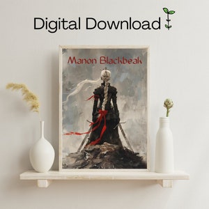 Manon Blackbeak - Throne of Glass Silhouette Digital Download - Sarah J Maas - SJM - Maasverse - Manon Crochran - Witch Queen - Poster