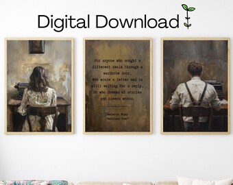Divine Rivals Digital Download Trio - Iris Winnow - Roman Kitt - Rebecca Ross - Ruthless Vows Quote - Alouette Typewriters