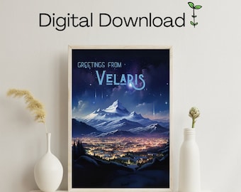 Grüße aus Velaris - ACOTAR Digital Download Fantasy Dekor - Sarah J Maas - Hof der Träume - Hof der Träume - Hof der Träume