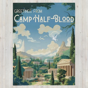 Camp Half-Blood Blanket - Percy Jackson Queen-Sized Throw - Greek Mythology Fan Gift