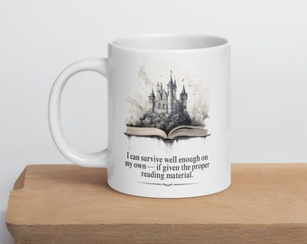 Material de lectura adecuado - Taza del Trono de Cristal - Sarah J Maas - Cita TOG - Aelin Galathynius - Apto para lavavajillas