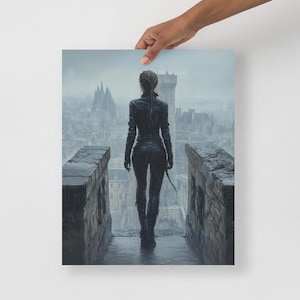 Violet on the Parapet Poster – Inspired by Fourth Wing, Empyrean Series by Rebecca Yarros