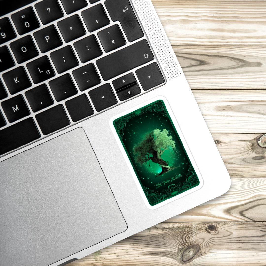 Twin Alders Sticker | One Dark Window Series | Providence Cards