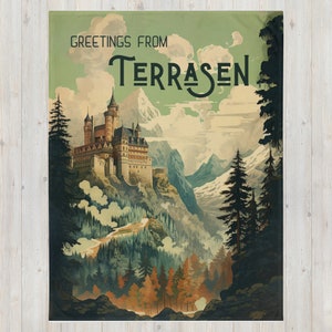Greetings from Terrasen Blanket - Throne of Glass Queen-Sized Cozy Throw - Fantasy Book Lover Gift
