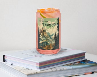 Greetings from Terrasen Can-shaped glass - Throne of Glass