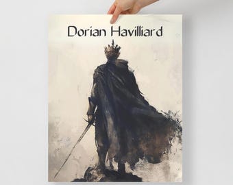 Dorian Havilliard Silhouette Fantasy Poster | Throne of Glass Art Print | Fantasy Wall Art | Home Decor
