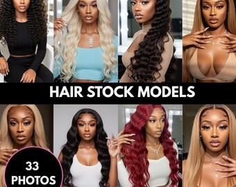 Melanin Hair Stock Photos: Social Media Branding Bundle (Digital Download JPG 300 DPI)