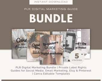 PLR Digital Marketing Guide Bundle: Canva Templates for Etsy & Pinterest (Digital Download)