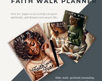 Faith Planner: Daily Devotional, Bible Study Tracker (PLR Canva Template)