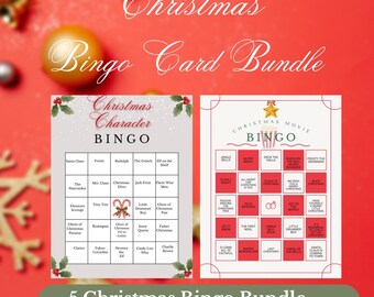 Christmas Bingo Cards - Printable Holiday Game for Kids & Family | Christmas Party Activity I Instand Download I Printable Christmas Bingo