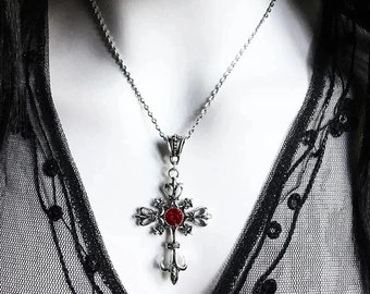 Goth Schmuck, Gothic Kreuz Halskette, Silber Anhänger, Goth Halskette, Gothic Anhänger, Seraphic Halskette