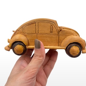 Handcrafted Wooden Car, Classic Vintage Foxy Car, Volkswagen decorative, Gift for men Gift for father, Antique Collection, Natural wood car