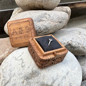 Wood ring box Wedding ring box Engagement ring box proposal ring box ring bear box custom ring box rustic ring box special gift for bride