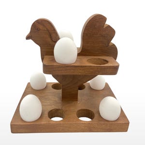 Eierhalter aus Holz für die Lagerung von Eiern, stapelbare Eierablage in Hühnerform, perfekt für Küchendekor und Eierlagerung