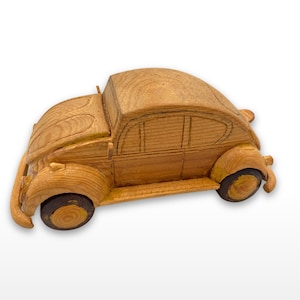 Handcrafted Wooden Car, Classic Vintage Foxy Car, Volkswagen decorative, Gift for men Gift for father, Antique Collection, Natural wood car