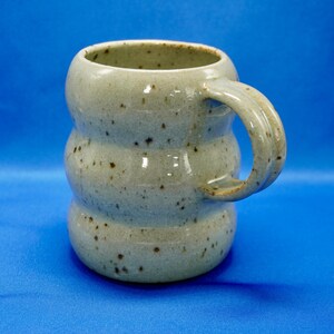 Handmade Bubble Ceramic Coffee Mug - Speckled Grey - Wavy Pottery - 10oz